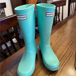 Hunter Children’s Turquoise Waterproof Boots Size 3